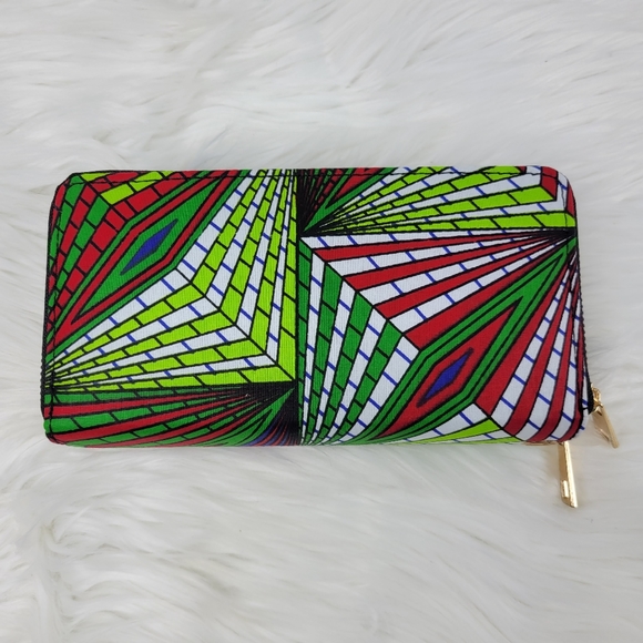 New colorful double zipper wallet with strap - Picture 2 of 8